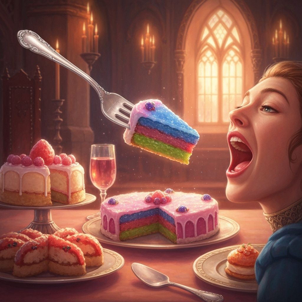 Magical Feast with Levitating Food in Grand Hall