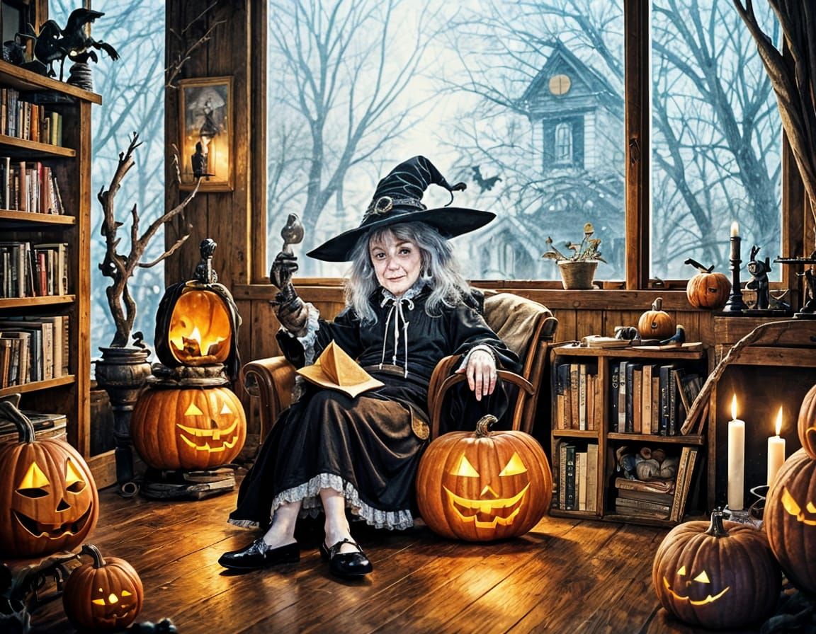 halloween witch at home