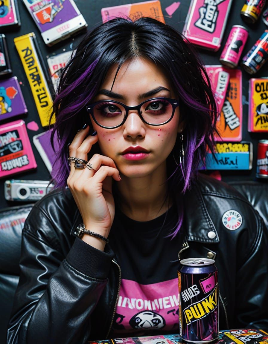 Grunge Goddess in Neon Glow