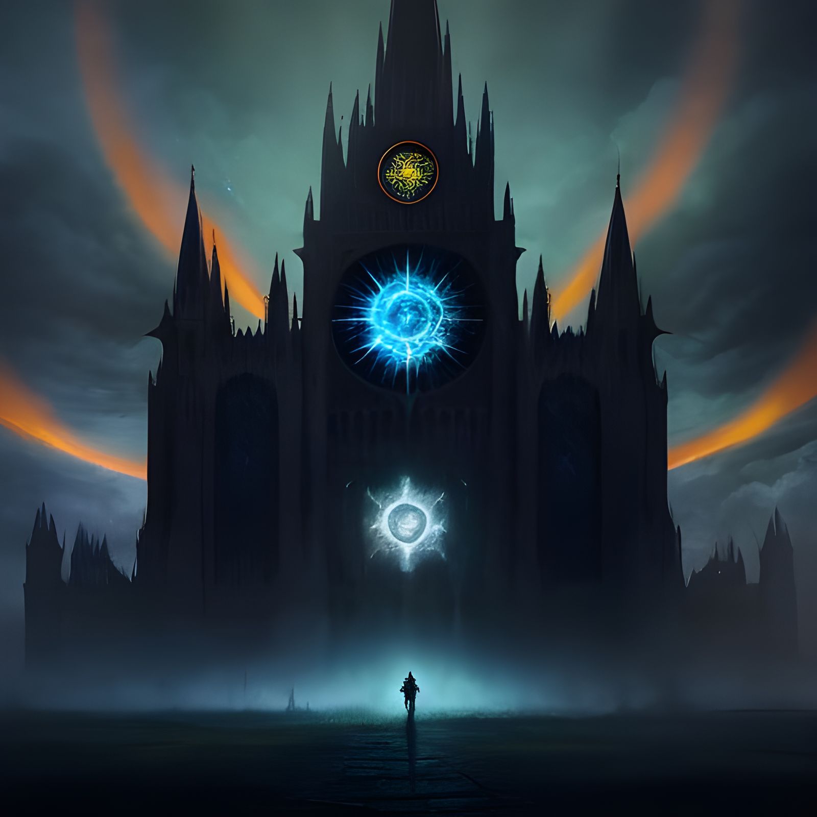 Ethereal Cathedral of Whispers in Golden Light