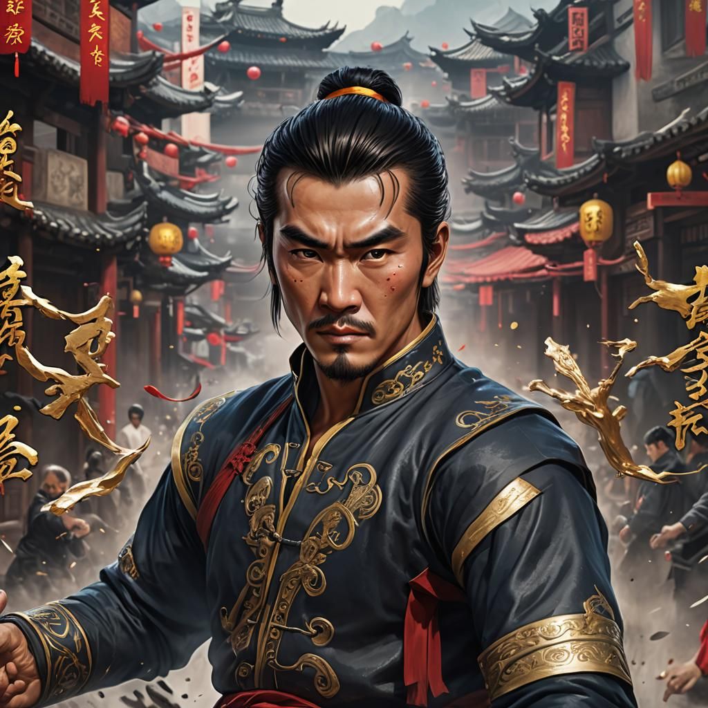 Kung Fu Hero in Gothic Fantasy Style