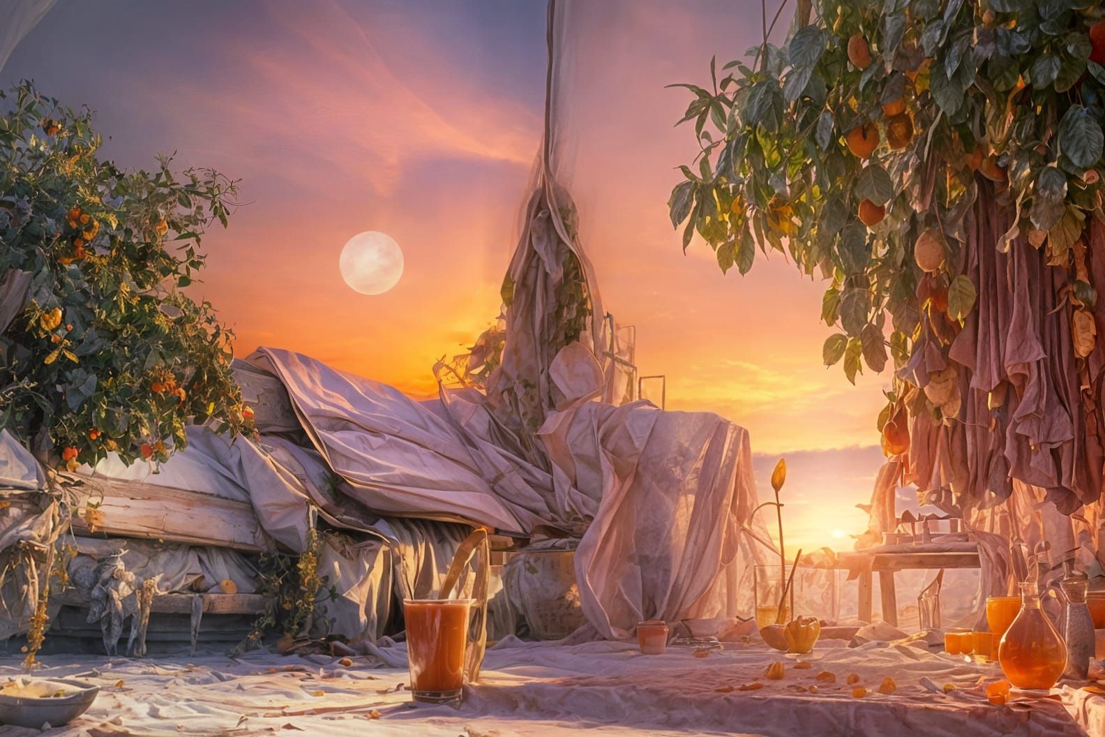 Vibrant Morning Sanctuary in Warm Pastels