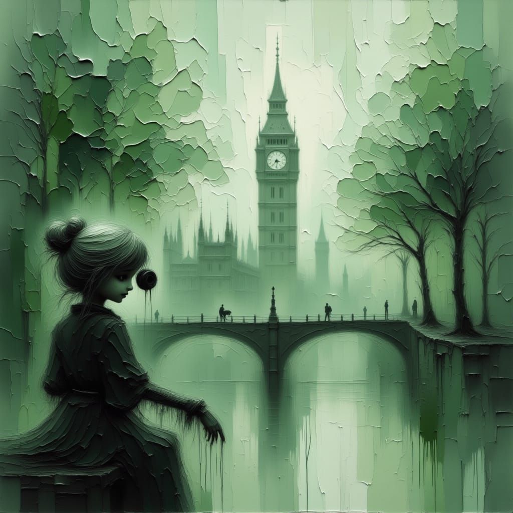 Weathered Figure Observes Ancient London Through Camera Lens