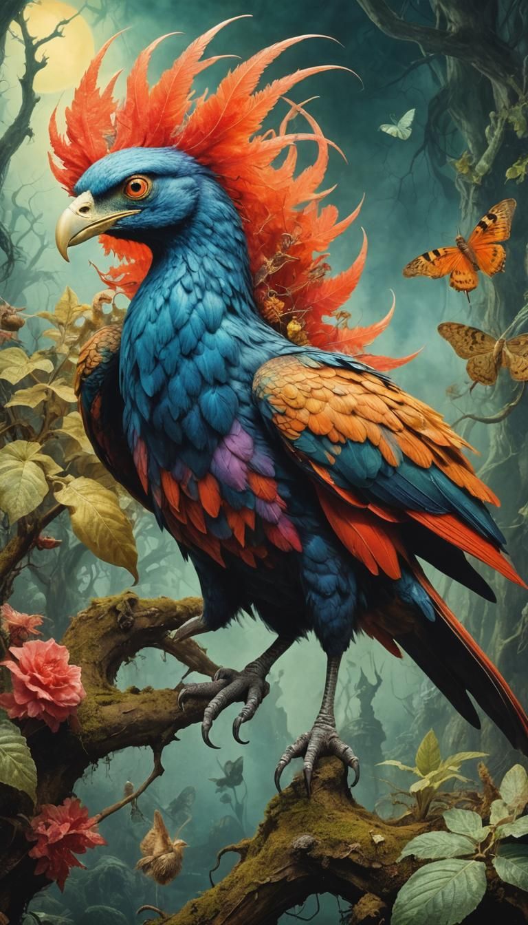 Surreal Dreamscape in Mixed Media Style