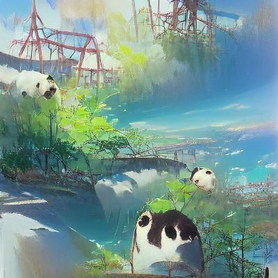Cute Panda in Studio Ghibli Anime Style