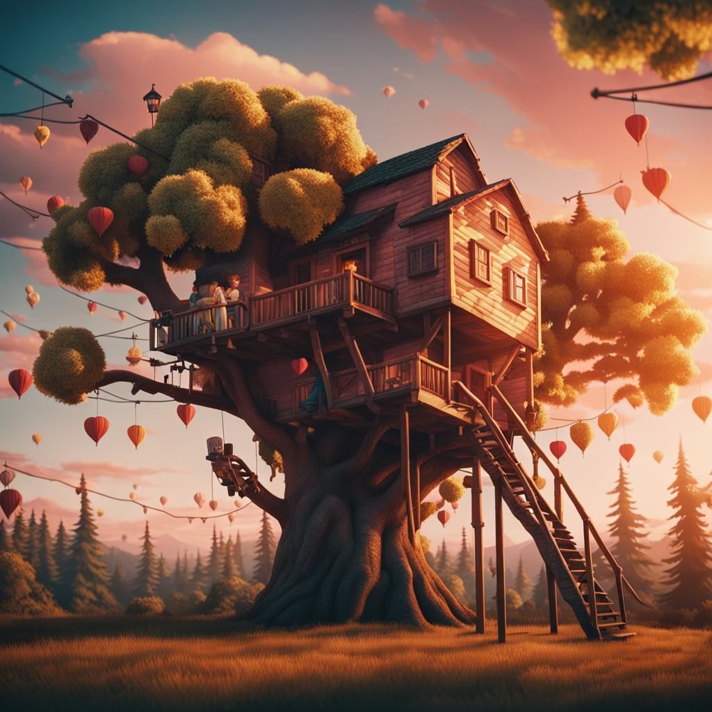Cinematic Treehouse Film Still in Best Quality