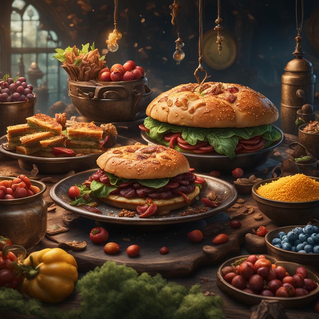 Fantastical Food in Detailed Matte Painting