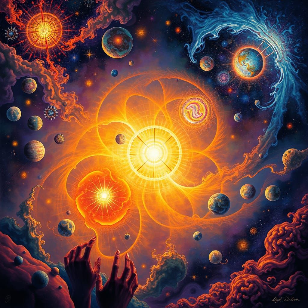 Celestial Bodies in a Mystical Dreamscape