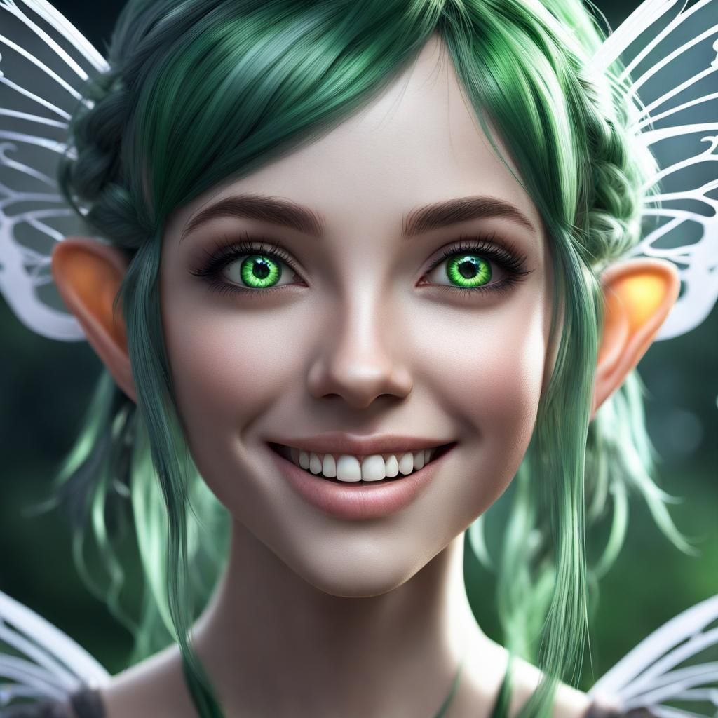 Ethereal Fae Portrait with Butterfly Wings