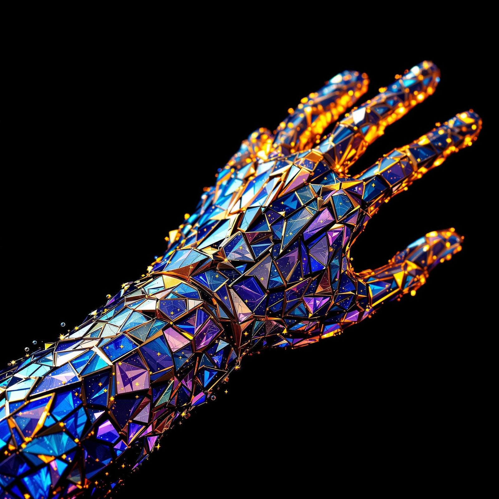 Starry Night Stained Glass Prosthetic Arm
