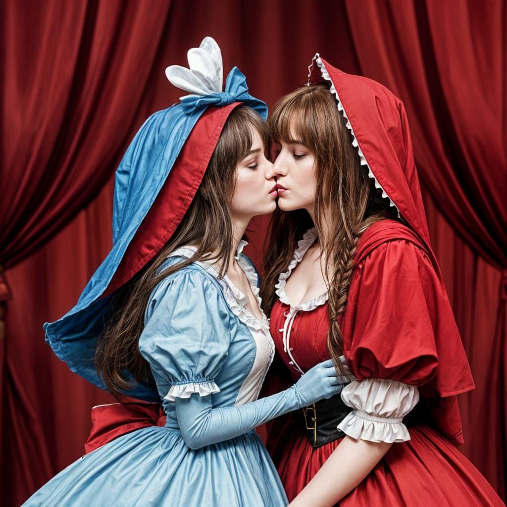 Alice from Wonderland with a Romantic Twist in Whimsical Pai...