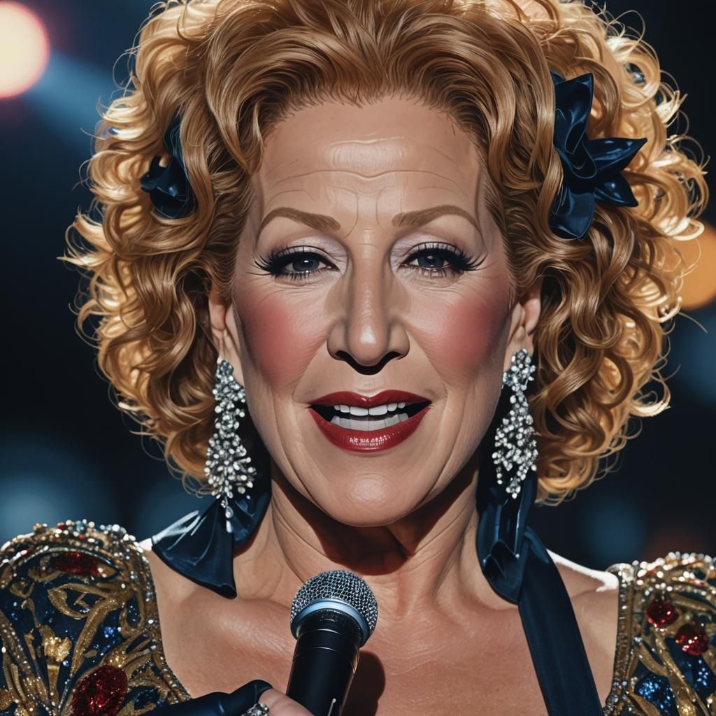 Dramatic Portrait of Singer in Stage Spotlight