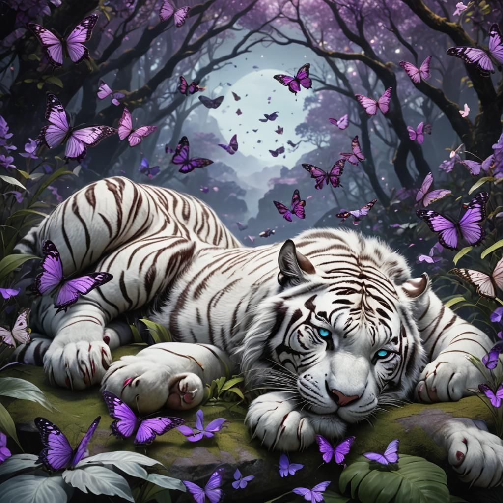 White Tiger Dreamscape: A Matte Painting