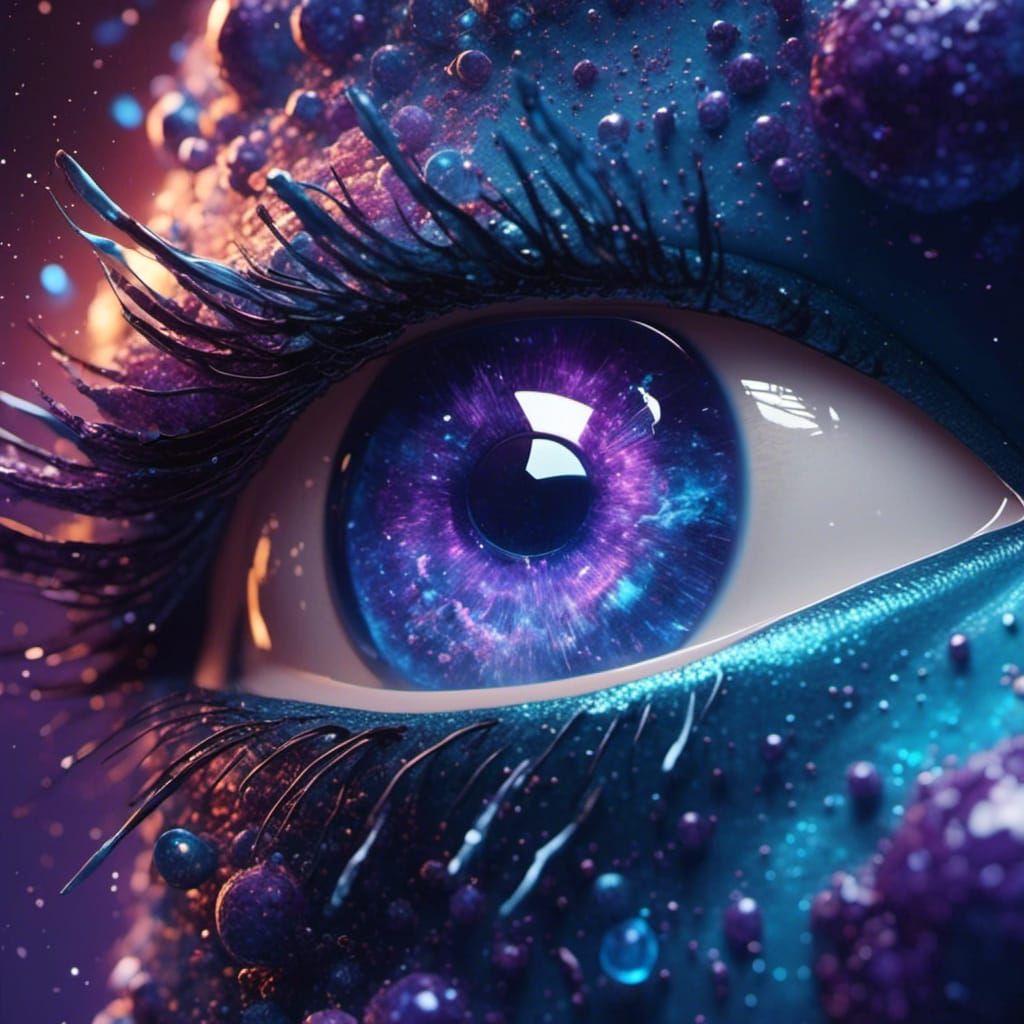 Eye Logo Containing Universe in Detailed Matte Painting