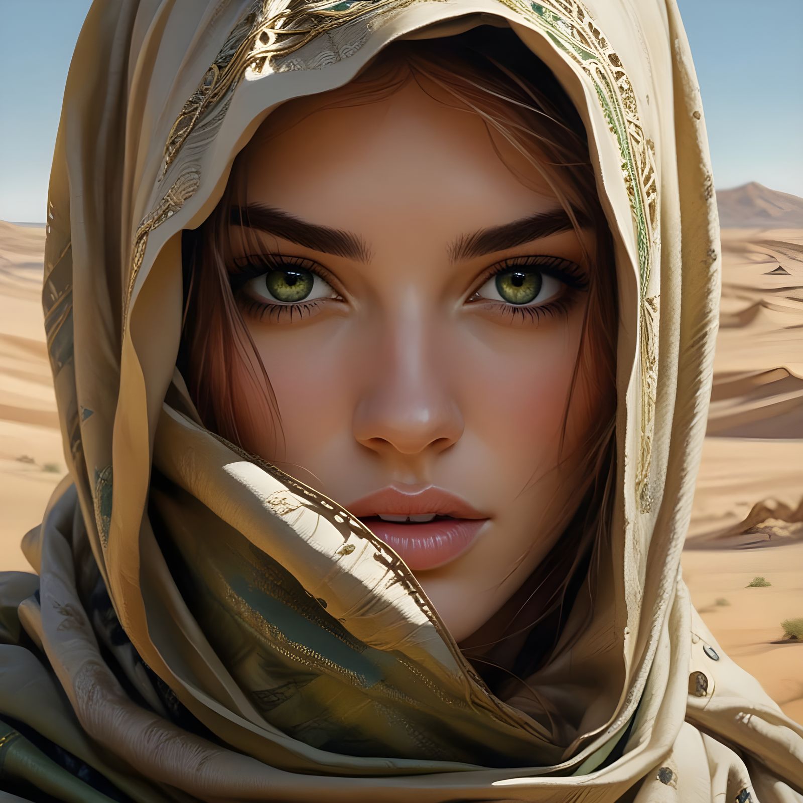 Mysterious Desert Nomad Revealed in Stunning Oil Painting