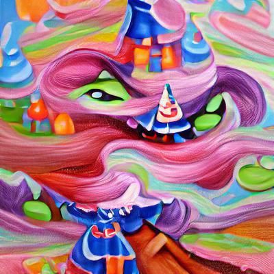 Evil Witch in Candyland: Gouache Wonderland