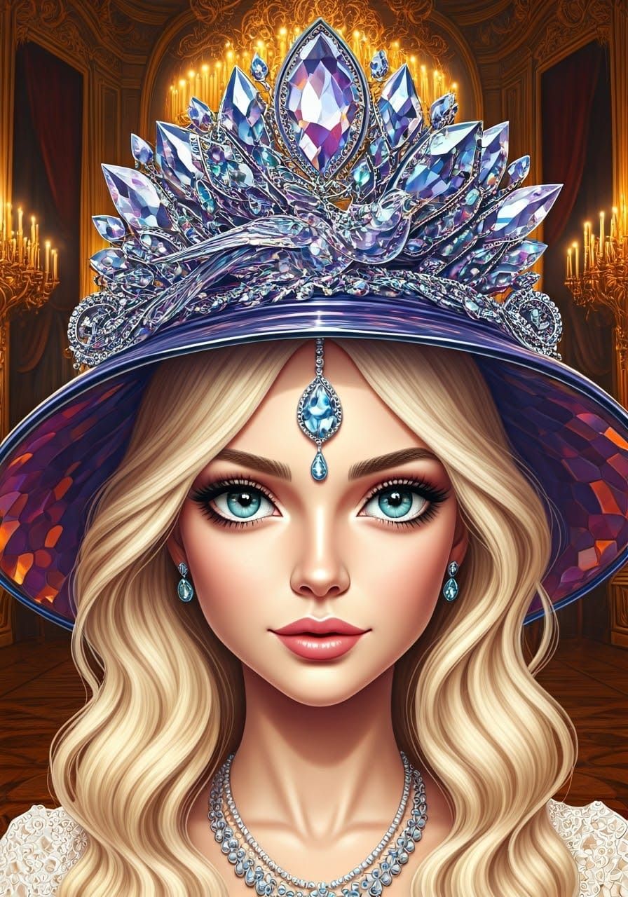 Noble Lady with Crystal Bird Hat