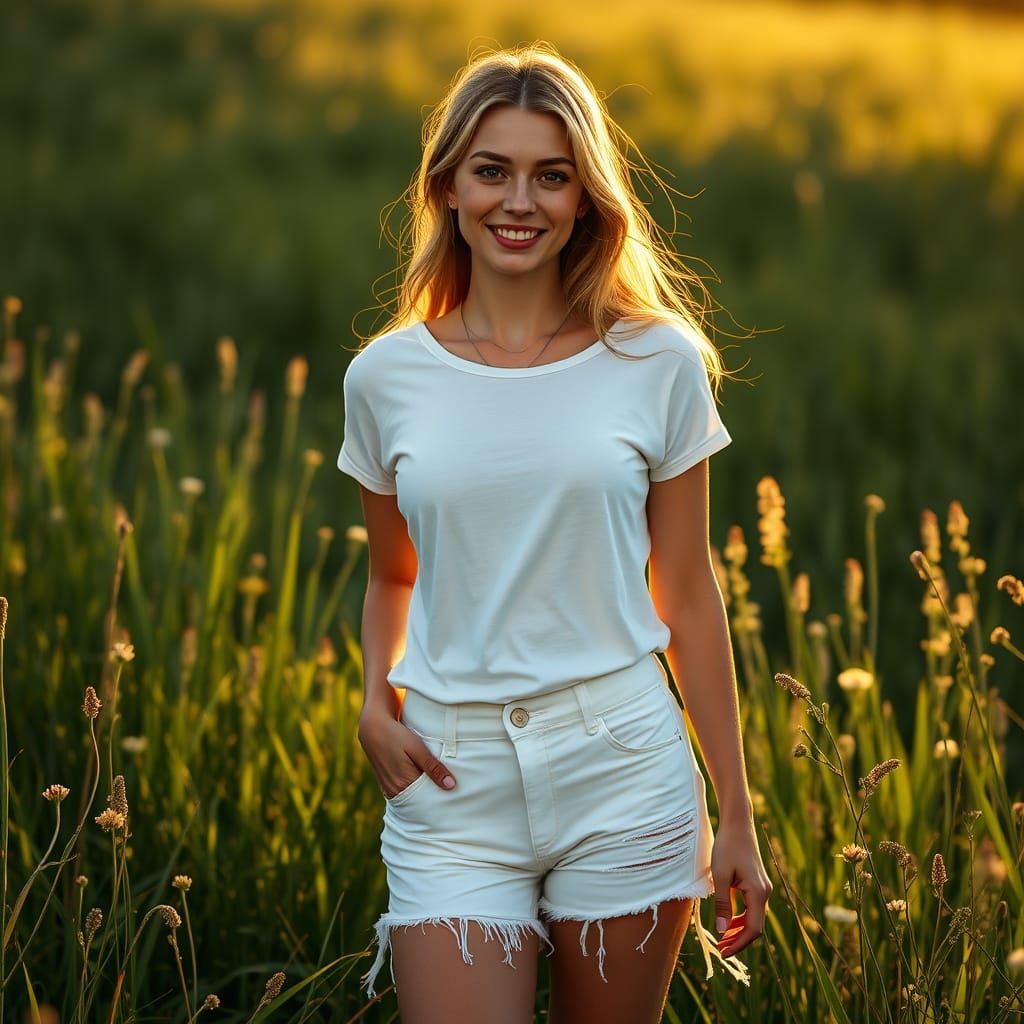 Surreal Field Encounter in Photorealistic Style