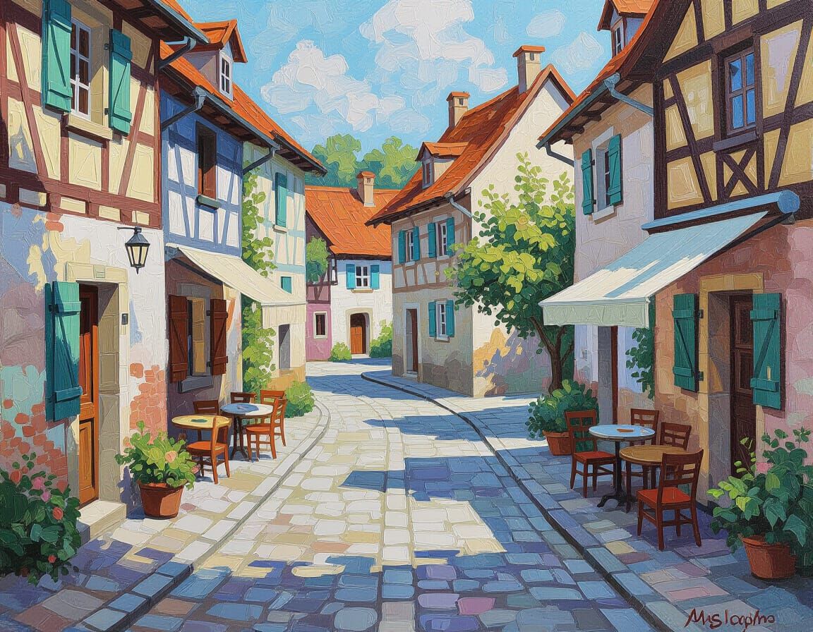 Gems in Gouache Style: Impressionist Watercolor Masterpiece