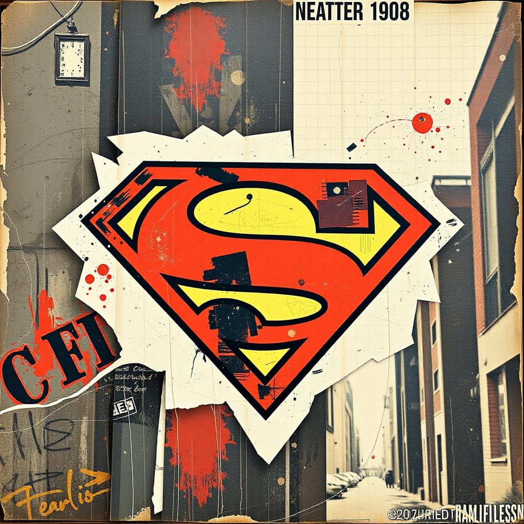 Neo-Dada Superman Symbol in Urban Chaos