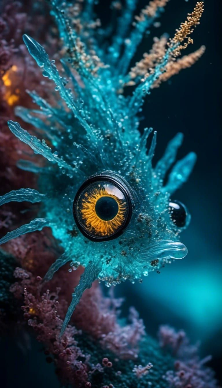 Bioluminescent Deep Sea Creatures in the Dark