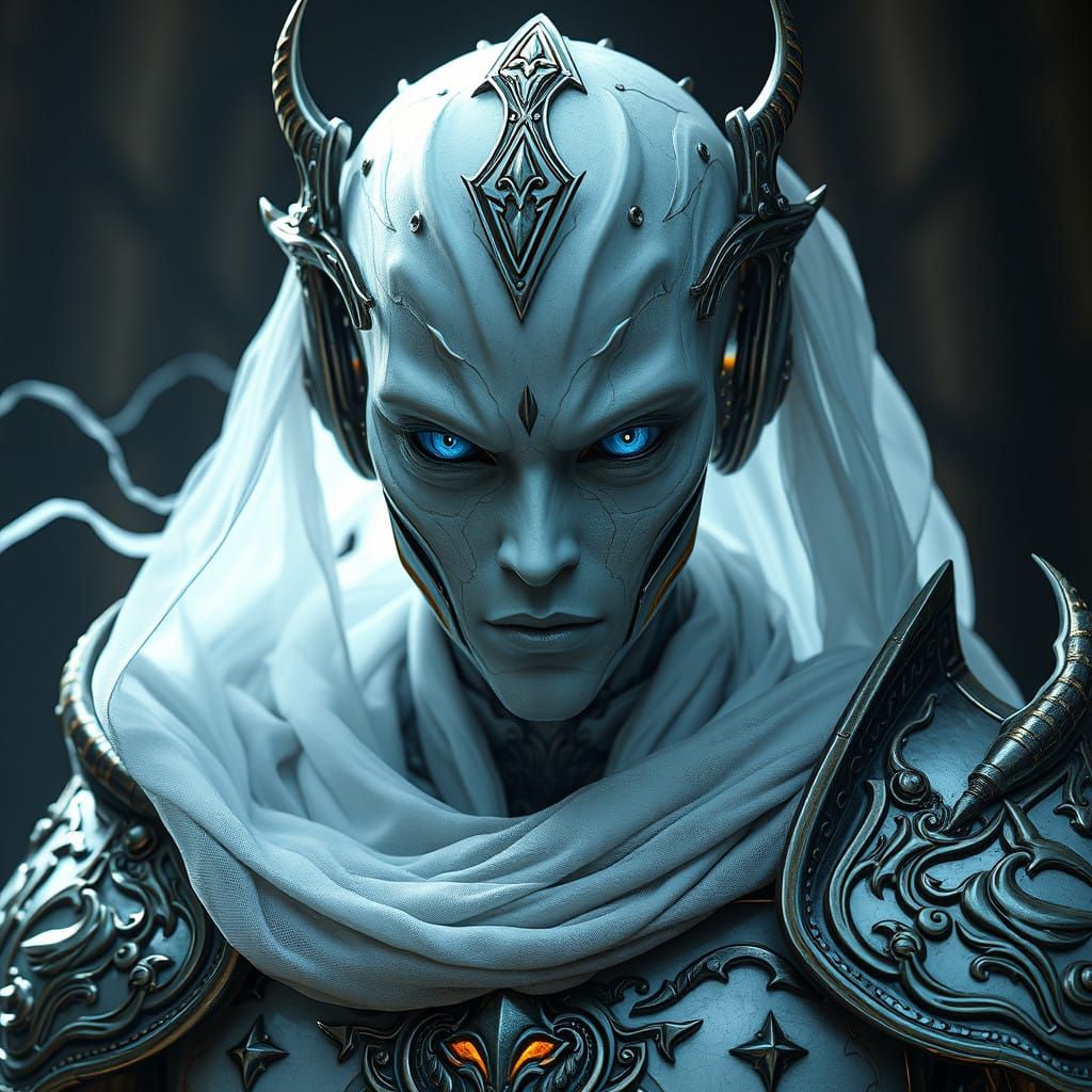 Ethereal Warrior in Dark Fantasy Armor