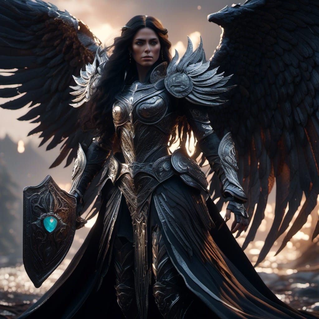 Dark Aasimar Warrior with Plate Armor