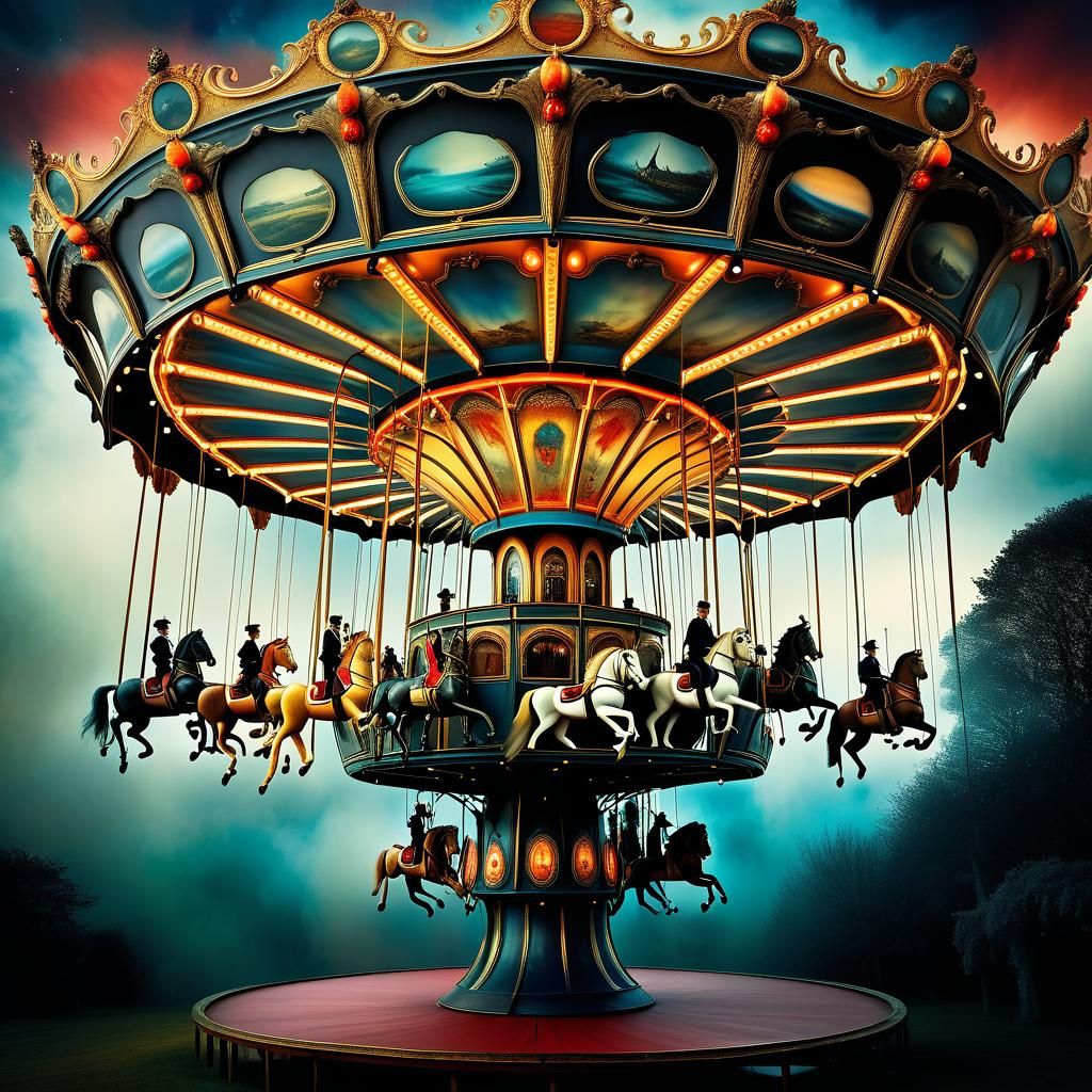 Upside down  carousel   Je me souviens des mouvements hésitants de mes rêves/hold tight,professional photography deep co...