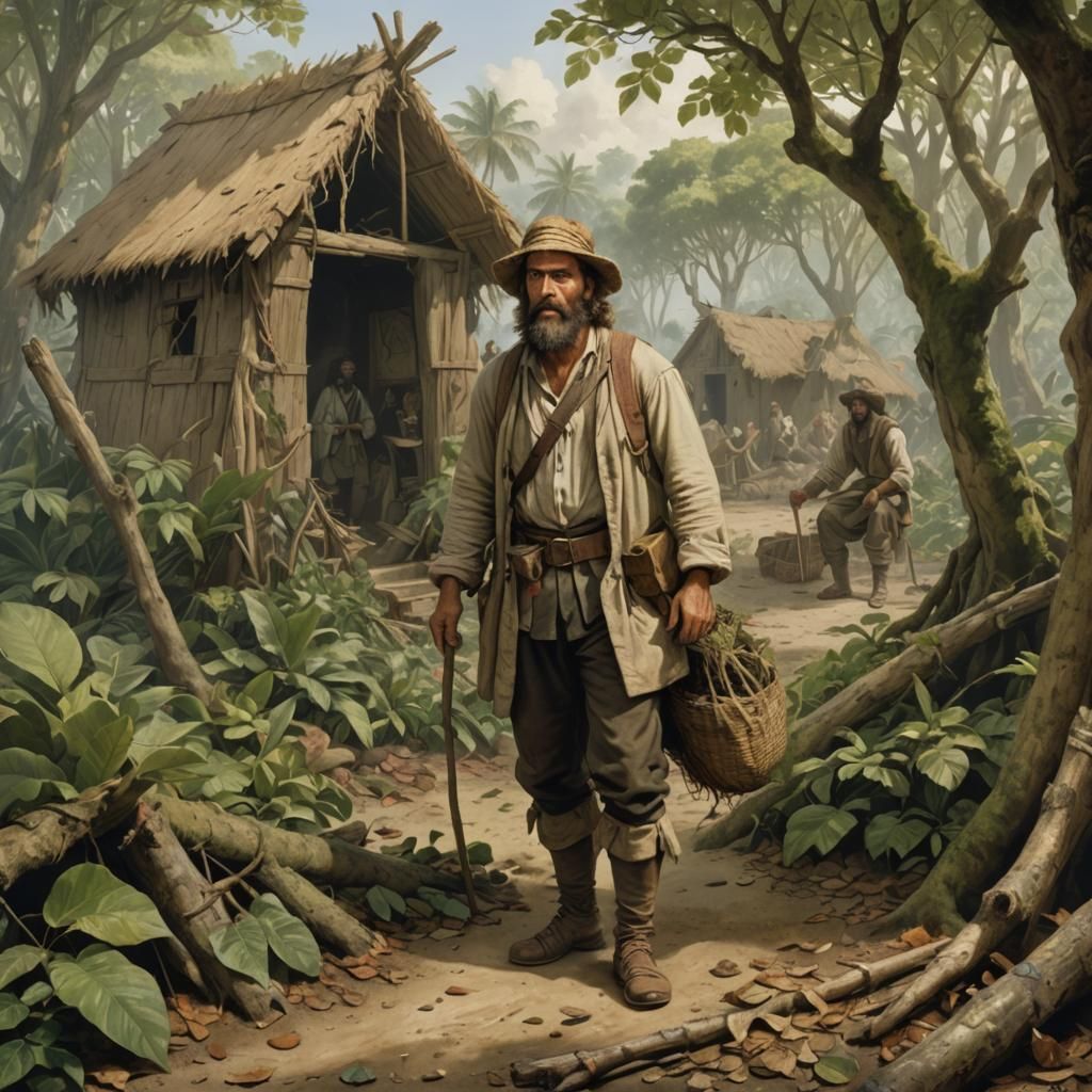 Robinson Crusoe on His Tropical Island