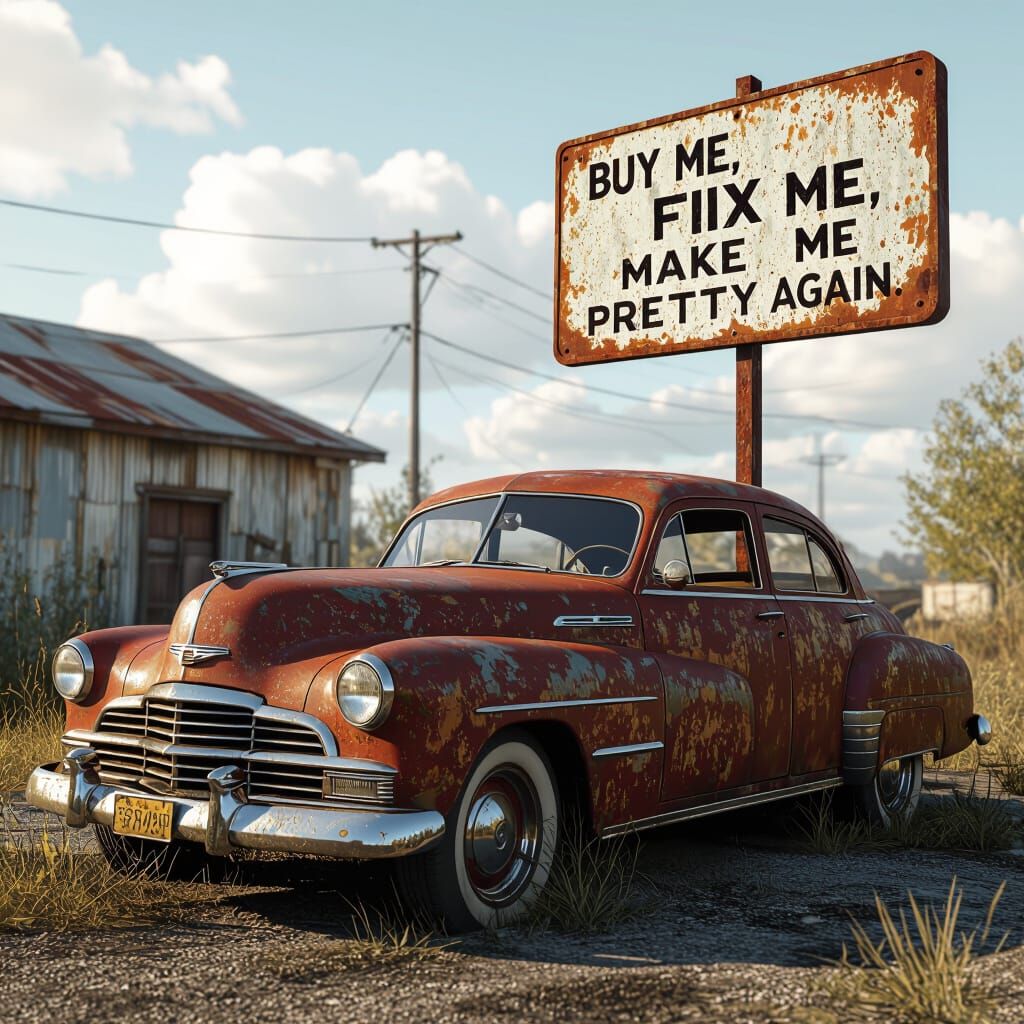 1940s LaSalle series 52 in untouched left outside rather rus...