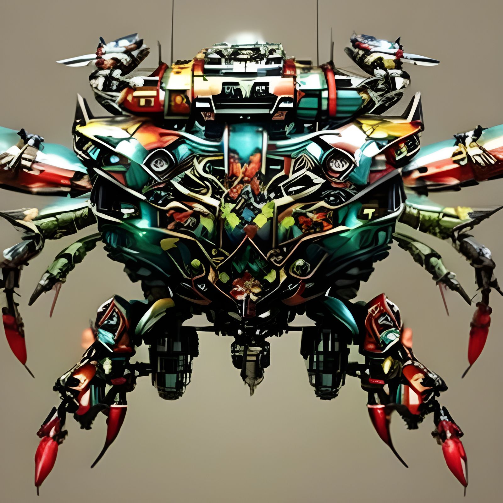 Detailed Biopunk Military Crab Digital Art