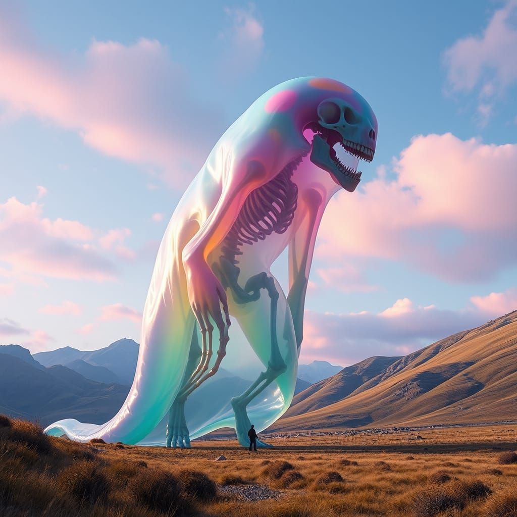 Cathedral Slime Creature in Dreamlike Landscape