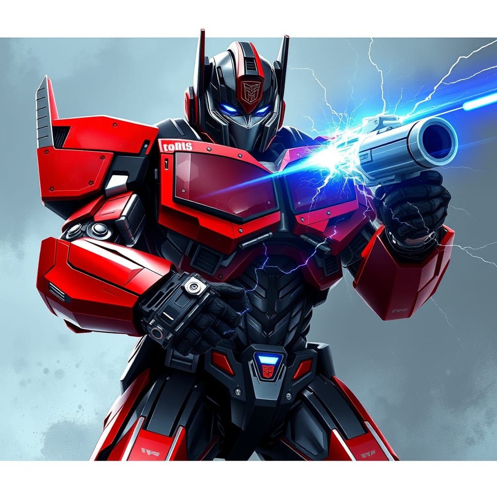 Heroic Warrior Fires High-Tech Particle Projection Cannon in...