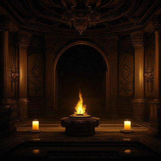 Epic Candlelit Chamber in Dramatic, Atmospheric Style