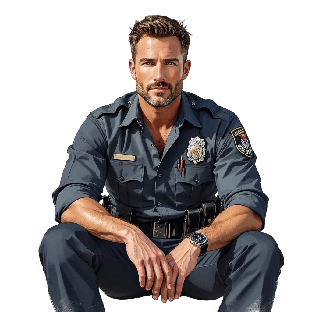 Handsome Man in Uniform: Graphic Novel Style Illustration