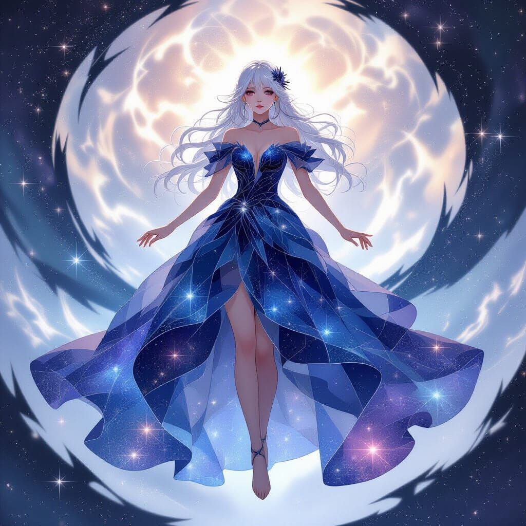 Celestial Being in Starlight Nebula Gown