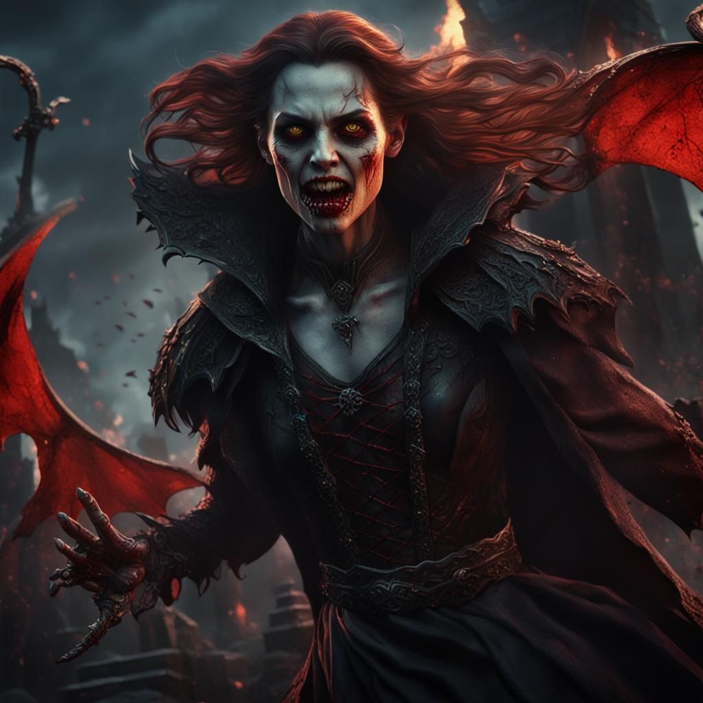 Vampire Rising: Detailed Fantasy Art
