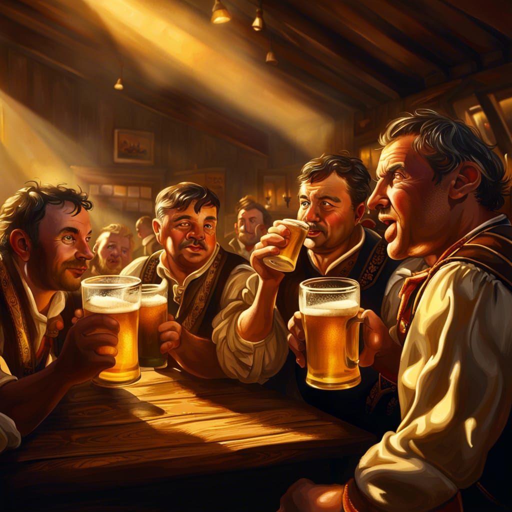 Bavarians Celebrate Oktoberfest: A Digital Painting