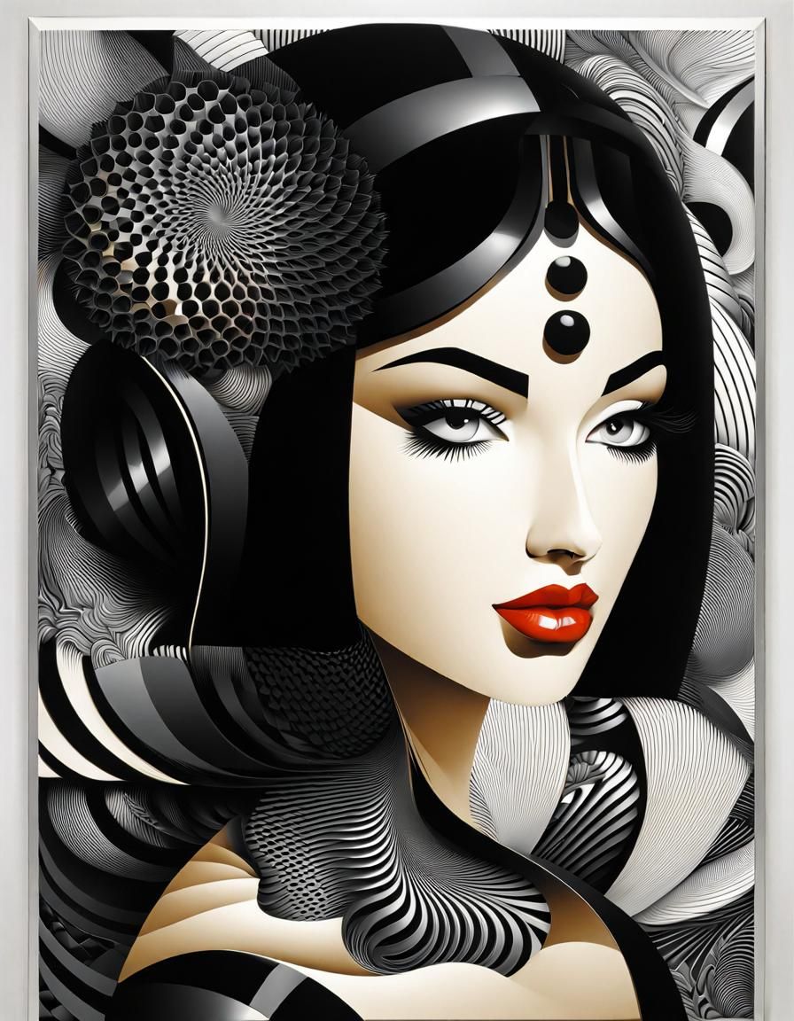 High Contrast Optical Illusions in Street Art Style