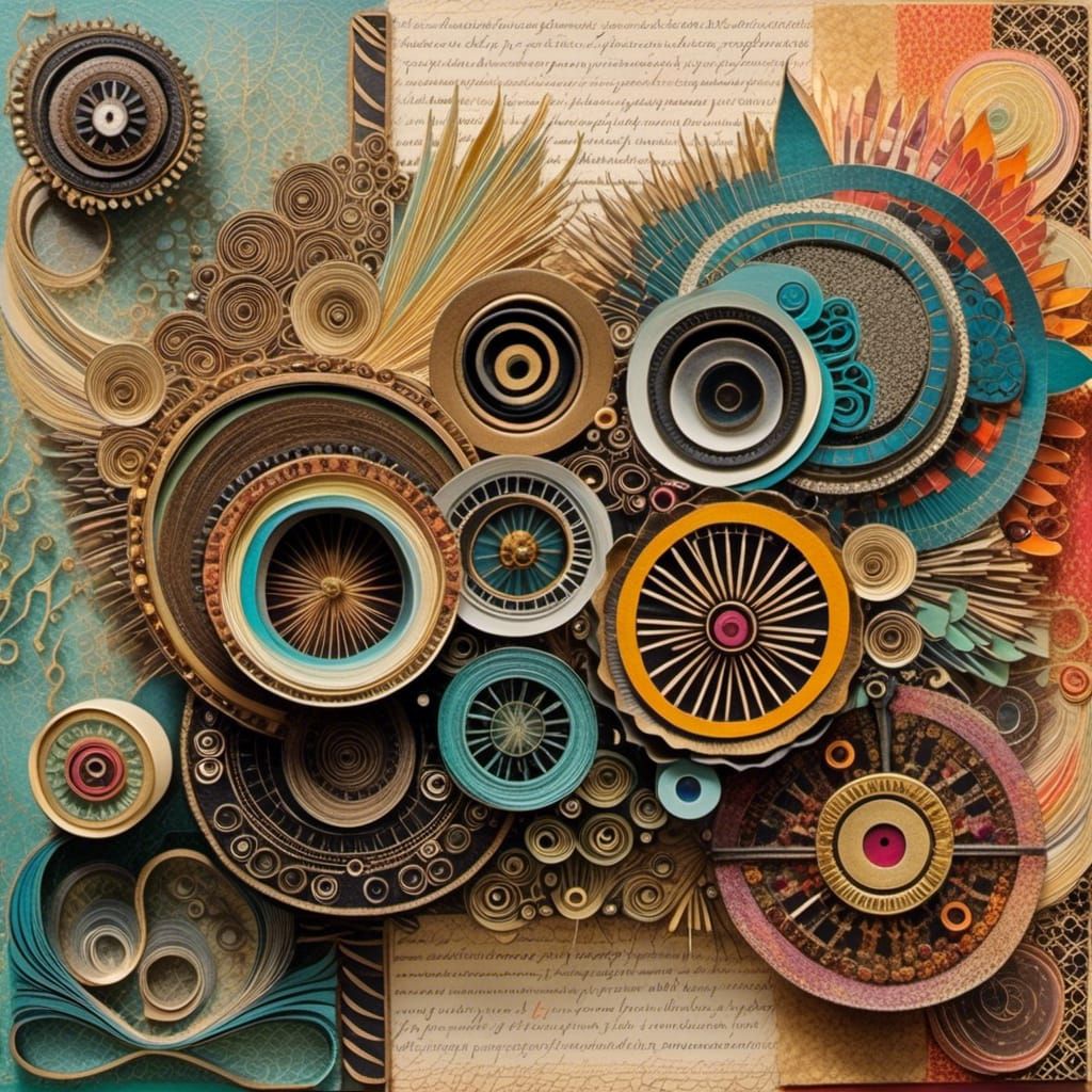 Hyperdetailed Mixed Media Collage from Words and Letters