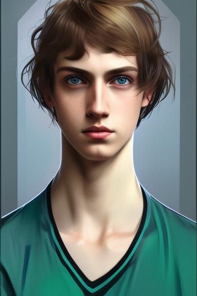 Detailed Portrait of Young Man with Heterochromia