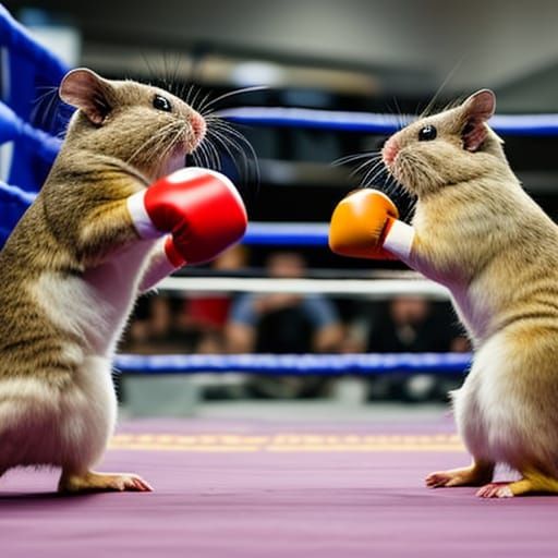 Hamsters Boxing for Championship Title
