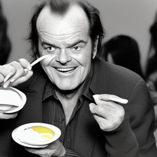 Jack Nicholson eating fried eggs