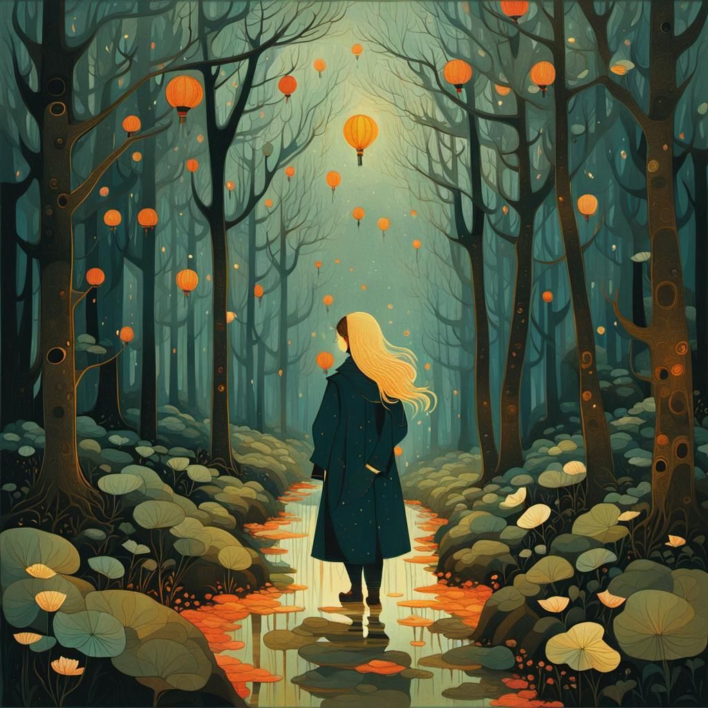 Abstract Art in Complementary Colors, Fine Detail