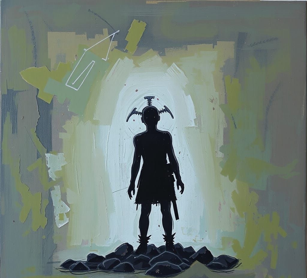 Textured Drybrush Art Exploring the Human Condition