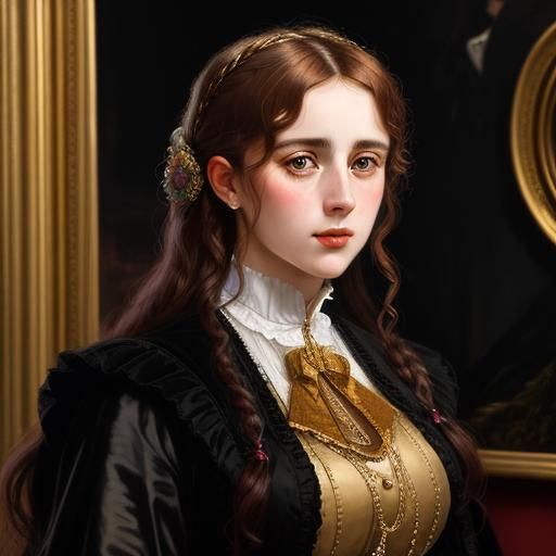 Victorian Lady Portrait in Pre-Raphaelite Style