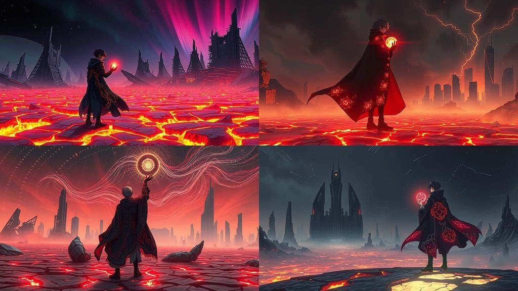 Anime Hero Stands Alone in Cyberpunk Apocalypse