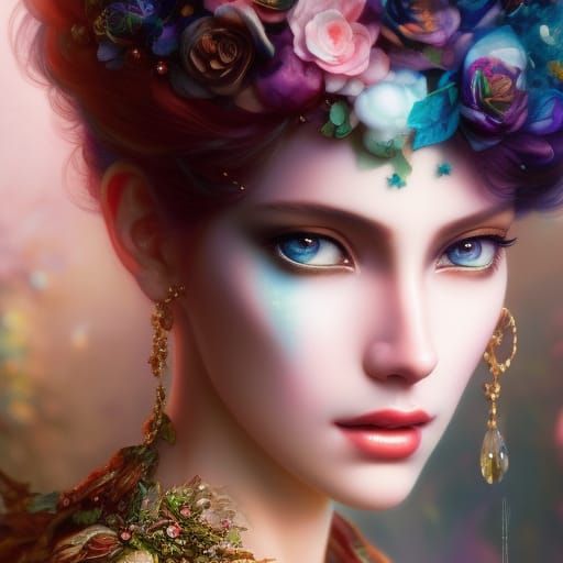 Rococo Cyberpunk Girl in Restaurant, Hyperdetailed 8K