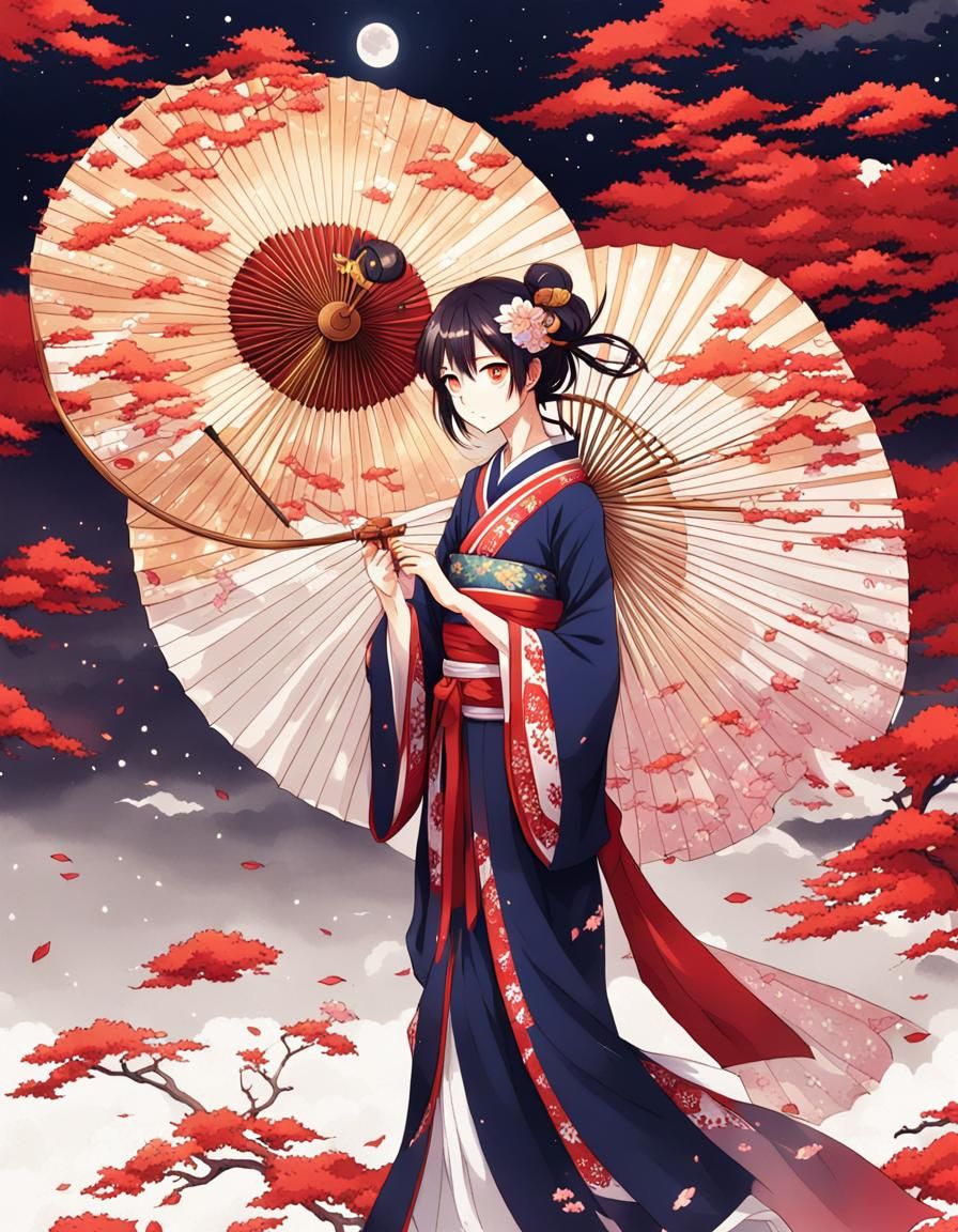 Oriental Fan in Anime Style