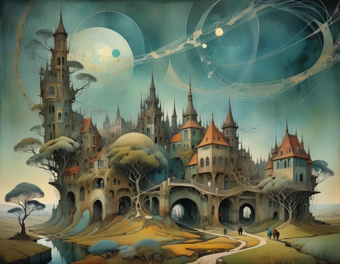 Detailed Landscape in Symbolic Style